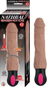 Natural Realskin Hot Cock #3 Brown Vibrating Dildo