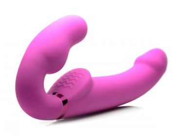 10X Evoke Ergo Fit Inflatable &amp; Vibrating Strapless Strap-On Dildo Pink