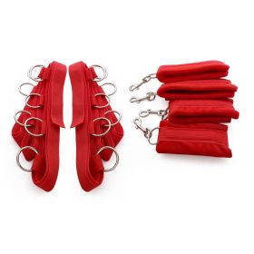 Adult Handcuffs Ankle Cuffs BDSM Nylon Bondage Chastity Set Restraint Open Leg Sex Toys For Couples Sex Games Erotic Sex Product (Color: CR-155-2)